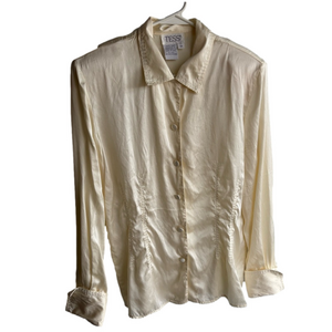 Tess Cream Button-Front Blouse